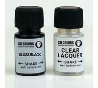 SD COLORS GLOSS BLACK ALLOY WHEEL New Touch Up Paint Pen REPAIR KIT 8ML SCRATCH CHIP BRUSH FOR BLACK GLOSS ALLOY WHEELS (PAINT+LACQUER)