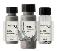 SD COLORS THUNDER GREY B58 New Touch Up Paint 15 ML REPAIR SCRATCH CHIP BRUSH COLOR CODE B58 THUNDER GREY (PAINT+PRIMER+LACQUER)