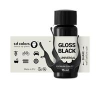 SD COLORS TOUCH UP PAINT UNIVERSAL GLOSS BLACK 15ml for Repair Stone Chips Scratches Car Moto Scooter Alloy wheels