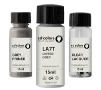 SD COLORS UNITED GREY LA7T X6 New Touch Up Paint 15 ML REPAIR SCRATCH CHIP BRUSH COLOR CODE LA7T X6 UNITED GREY (PAINT+PRIMER+LACQUER)