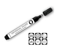 SD COLORS UNIVERSAL SILVER PAINT MARKER TIP 3mm compatible with metal, stone, ceramic, glass, plastic, bike, car, handmade DIY