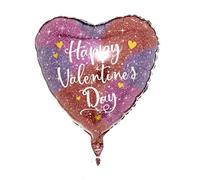 Amscan Anagram 4365601 - Valentine's Day Ombre Sparkles Heart Foil Balloon - 18"