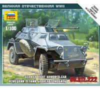 Sd.Kfz.222 German Vehicle Plastic Kit 1:100 Model ZVEZDA