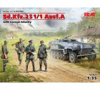 Sd.Kfz.251/1 Ausf.A With German Infantry 1:35 Plastic Model Kit ICM