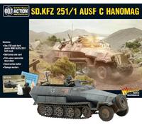 Warlord Games German Army Sd.Kfz 251/1 Ausf C Hanomag Half Track - 1:56 / 28mm Plastic Scale Model Halftrack for Bolt Action Highly Detailed World War 2 Miniatures