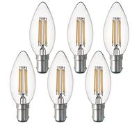 SD LUX B15 b15d Candle Bulb SBC Filament LED Candlelabra Light Bulbs Vintage Bulbs,C35 No Flicker Small Edison Bayonet- 4W (40W Equivalent) 450LM Warm White 2700K,6 Packs.