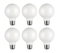 SD LUX G80 E27 Vintage Globe Decorative Edison LED Bulbs(Non-dimmable) 8W 1000lm (Equi. 100W), CRI>90, 2700K Warm White (White, 6PC)
