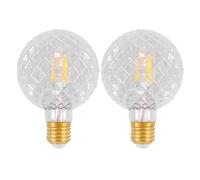 SD LUX LED Bulbs Vintage LED Light Bulbs 5W 500lm Globe ES E27 Dimmable Filament Retro Edison Bulbs Decorative Bulb Warm White 2700k, G95 Pineapple, Clear, 2pc (95BL-Clear, 2)