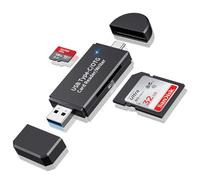 SD/Micro-SD card reader, USB 3.0 and USB-C to SD/TF memory card adapter, supports UHS-I SDHC/SDXC/MicroSD, suitable for Mac, MacBook, computer, laptop, iPad 10, iPhone 15 Pro/Max, Samsung Galaxy etc
