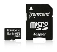 SD microSD Card 16GB Transcend SDHC Class10 w/ada NEW