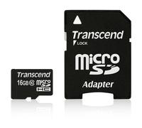 SD microSD Card 16GB Transcend SDHC Class10 w/ada NEW