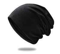 SD SHADOW DOMAIN Trendy Stylish Beanie of Quality Knit Fabric, Breathability & Elasticity Skull Cap Hat, Black, One size