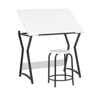 SD STUDIO DESIGNS Hourglass Craft Table Angle Adjustable Drafting Table, Table+Stool