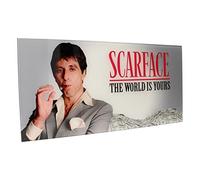 SD TOYS - The World Is Yours Grey Background Glass Poster Scarface 60 x 30 cm