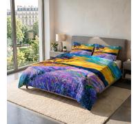 SD12 Double Duvet Cover Set, 100% Cotton, Made in Italy, 250 x 200 cm with Double Flap 50 cm + 2 Pillowcases 50 x 80 cm with Internal Flap, Digital Print