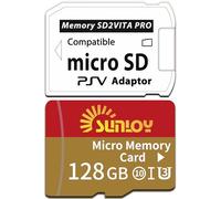 SD2Vita 6.0 PS Vita Memory Card Adapter with 128GB Micro SD Card, High Speed microSDXC UHS-I Flash Memory Card with PSVita SD Card Adapter for PSV 1000/2000 PSTV FW 3.60 HENkaku Enso System