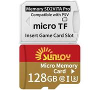 SD2Vita 6.0 PS Vita Memory Card Adapter with 128GB Micro SD Card, High Speed microSDXC UHS-I Flash Memory Card with PSVita SD Card Adapter for PSV 1000/2000 PSTV FW 3.60 HENkaku Enso System