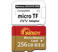 SD2Vita 6.0 PS Vita Memory Card Adapter with 256GB Micro SD Card, High Speed microSDXC UHS-I Flash Memory Card with PSVita SD Card Adapter for PSV 1000/2000 PSTV FW 3.60 HENkaku Enso System