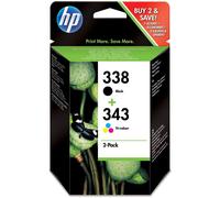 SD449EE 338/343 Original Ink Cartridges, Black and Tri-color, Multipack