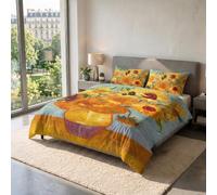 SD49 Double Duvet Cover Set, 100% Cotton, Made in Italy, 250 x 200 cm with Double Flap 50 cm + 2 Pillowcases 50 x 80 cm with Internal Flap, Digital Print