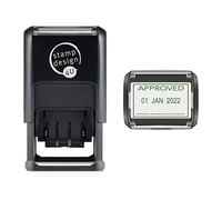 SD4U Word and Date Stamp Self Inking - Checked and Changeable Date in Green Ink