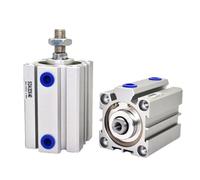 SDA100mm 5-100mm Stroke Double Action Aluminium Pneumatic Cylinder 1Pcs(Stroke 50mm)