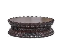 SDA287MZ Artware Holder Round Flowerpot Bonsai Base, Ebony Lotus Flower Display Pedestal, for Home Office Decor Home Decor(Small)