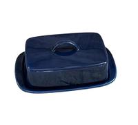 SDA287MZ Butter Dishes Retro Deep Blue Ceramic Butter Box Ceramic Dish with Lid Small Tray Dessert Dish Underglaze Color Butter Box