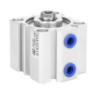 SDA32 Thin Air Cylinder, 32mm Bore 10mm Stroke Double Acting Aluminum Sealed Pneumatic Cylinder Pneumatic Components for Industrial Automation (SDA32X10)