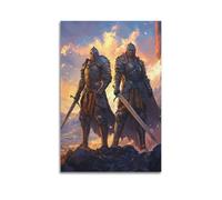 SDAEWUBB Two Knights at Sunset Poster Poster Decorative Painting Canvas Wall Posters And Art Picture Print Modern Family Bedroom Decor Posters 16x24inch(40x60cm)