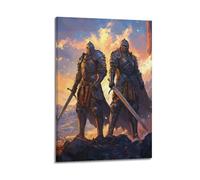 SDAEWUBB Two Knights at Sunset Poster Poster Decorative Painting Canvas Wall Posters And Art Picture Print Modern Family Bedroom Decor Posters 16x24inch(40x60cm)