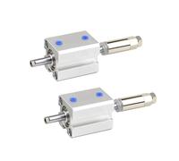 SDAJ12/16mm Double Acting Piston Tools Aluminum Alloy Adjustable Stroke Compact Thin Air Pneumatic Cylinder 1Pcs(SDAJ12x20-20-S)