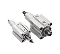 SDAJ20/25mm Bore Double Acting Aluminum Alloy Adjustable Stroke Compact Thin Air Pneumatic Cylinder 1Pcs(Without Magnet 20-20,Bore 25mm)