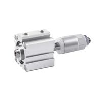 SDAJ80/100mm Bore Double Acting Piston Tools Aluminum Alloy Adjustable Stroke Compact Thin Air Pneumatic Cylinder 1Pcs(Stroke 50-50,SDAJ100 No Magnet)