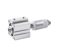 SDAJ80/100mm Bore Double Acting Piston Tools Aluminum Alloy Adjustable Stroke Compact Thin Air Pneumatic Cylinder(Stroke 20-20,SDAJ80 No Magnet)