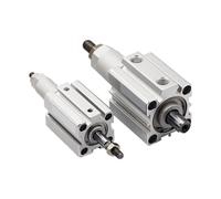 SDAJ80/100mm Bore Double Acting Piston Tools Aluminum Alloy Adjustable Stroke Compact Thin Air Pneumatic Cylinder 1Pcs(Stroke 20-20)