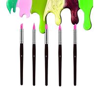 Sdanart Professional Silicone Rubber Tip Paint Pens Brushes, 5pcs Silicone Paint Brush, Flexible Clay Sculpture Tools(Size 8)