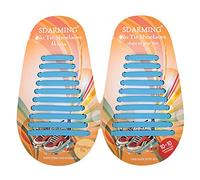 SDARMING No Tie Laces for Kids & Adults - Elastic Silicone, Waterproof Tieless Running Laces (Blue)