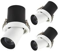 SdaryWare 3pack 2.5-4.5in Retractable LED Spotlight Angle Adjustable Downlight Rotation Can Lights 7W,10W,15W,20W,25W COB Recessed Light Fixtures Disk Light-no Flicker,10w-6000k