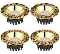 SdaryWare 4 Count,4/5 Inch Round Led Brushed Brass Can Lights 12W,14W,16W,18W Downlight Luminaire Indoor Flush Mount Ceiling Lights,Gold Baffle Trim,Eyeball Spot Light,14w-3000k