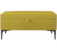 SdaryWare Fire Safety Folding Storage Ottoman Large Upholstered Rectangular Storage Ottoman Bench with Hinged Lid Technological fabrics Metal foot 150kg load Ottomans,Yellow-60cm/23.6in