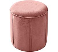 SdaryWare footstool,Round with Storage, Storage Foot Rest Stool,Cute Foot Stool Couch Stool Small for Living Room Bedroom Entryway,Pink-13x13x18inch