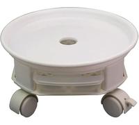 SdaryWare Plant Caddy with Easy Moving Caster Wheels and Water Container Round Movable Planter Trolley Tray Pallet Outdoor Indoor Tree Flower Stand Planter,White-11.8in