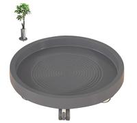 SdaryWare Plant Stand Flower Cart Pot Trays for Plants, Plant Caddy Removable Planter Tray with Brake Wheels, Plant Tray Heavy Duty Plant Caddy with Wheels for Indoor Outdoor,Gray a-11in
