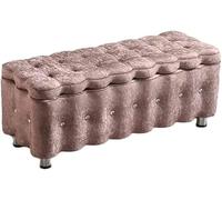 SdaryWare Rectangular Storage Ottoman Footstool with Hinged Lid, Nordic Simplicity Living Room Sofa Bench Bedroom Bed End Stool Living Room Shoe Changing Stool,Light Brown-90X40X40cm