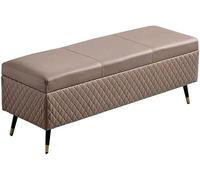 SdaryWare Storage bench Storage stool Storage Ottoman Foot Rest Stool Short Ottoman Foot Stools Foldable Footrest Folding Storage Thicker Padded Seat Collapsible Bench En,Coffee Brown-100X40X45cm