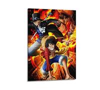 SDASIUVP The Three Flame Brothers One Piece Ace Saab Luffy Poster Poster Decorative Painting Canvas Wall Posters And Art Picture Print Modern Family Bedroom Decor Posters 08x12inch(20x30cm)