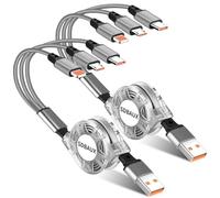 SDBAUX 2Pack Multi Charging Cable, 1M Universal 3 in 1 USB Retractable Cord