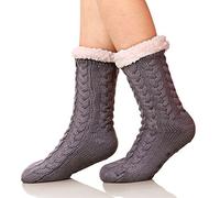 SDBING Women's Winter Super Soft Warm Cozy Fuzzy Fleece-Lined with Grippers Slipper Socks - multicolored -