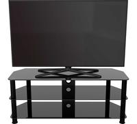 SDC1250CMBB 125cm Glass Corner TV Stand - Black